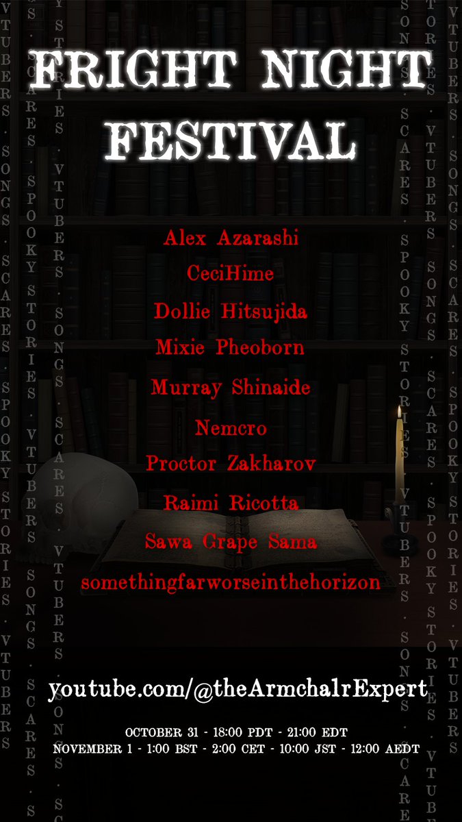 Trick or treat, 🎃
Art and beats 🎨🎵
Haunted houses, entities 🏡👽
Ghosts and cryptids, 👻🧛
All the rest 🙀
Entertainment: 👯‍♀️ Fright Night Fest!