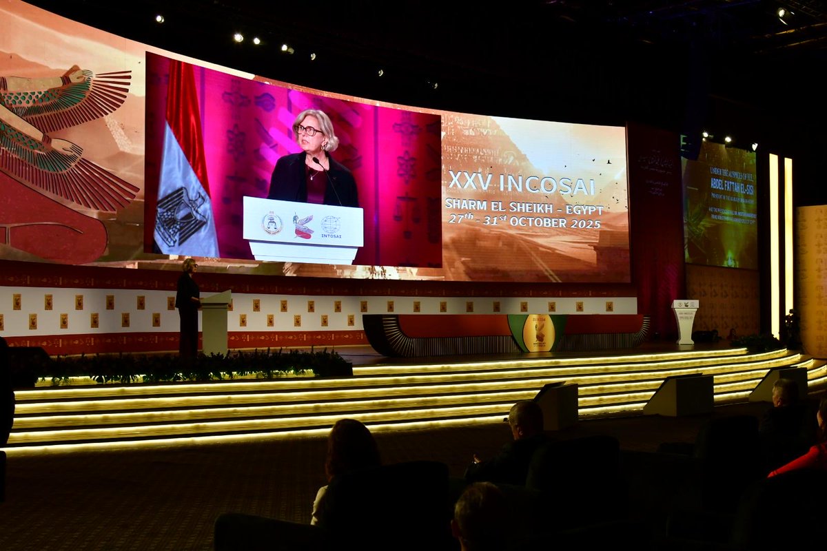 RHSprecher's tweet image. #Rechnungshof-Präsidentin Margit Kraker eröffnete heute in ihrer Eigenschaft als Generalsekretärin der #INTOSAI den Kongress dieser internationalen Vereinigung der Finanzkontrolle. In ihrer Rede in Sharm El-Sheikh betonte sie, dass Ägypten erst kürzlich ein Ort von…