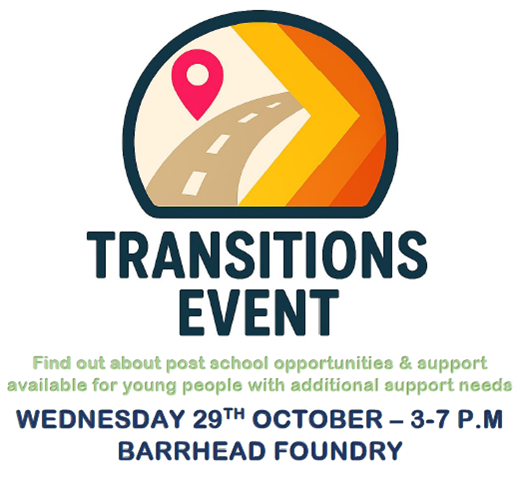 ILFScotland's tweet image. We're at Barrhead Foundry for the East Renfrewshire Carers Transitions Event until 7pm tonight.

Find out about post school opportunities and support available for young people with additional support needs.

And find out how the Transition Fund can help you to #TrySomethingNew.