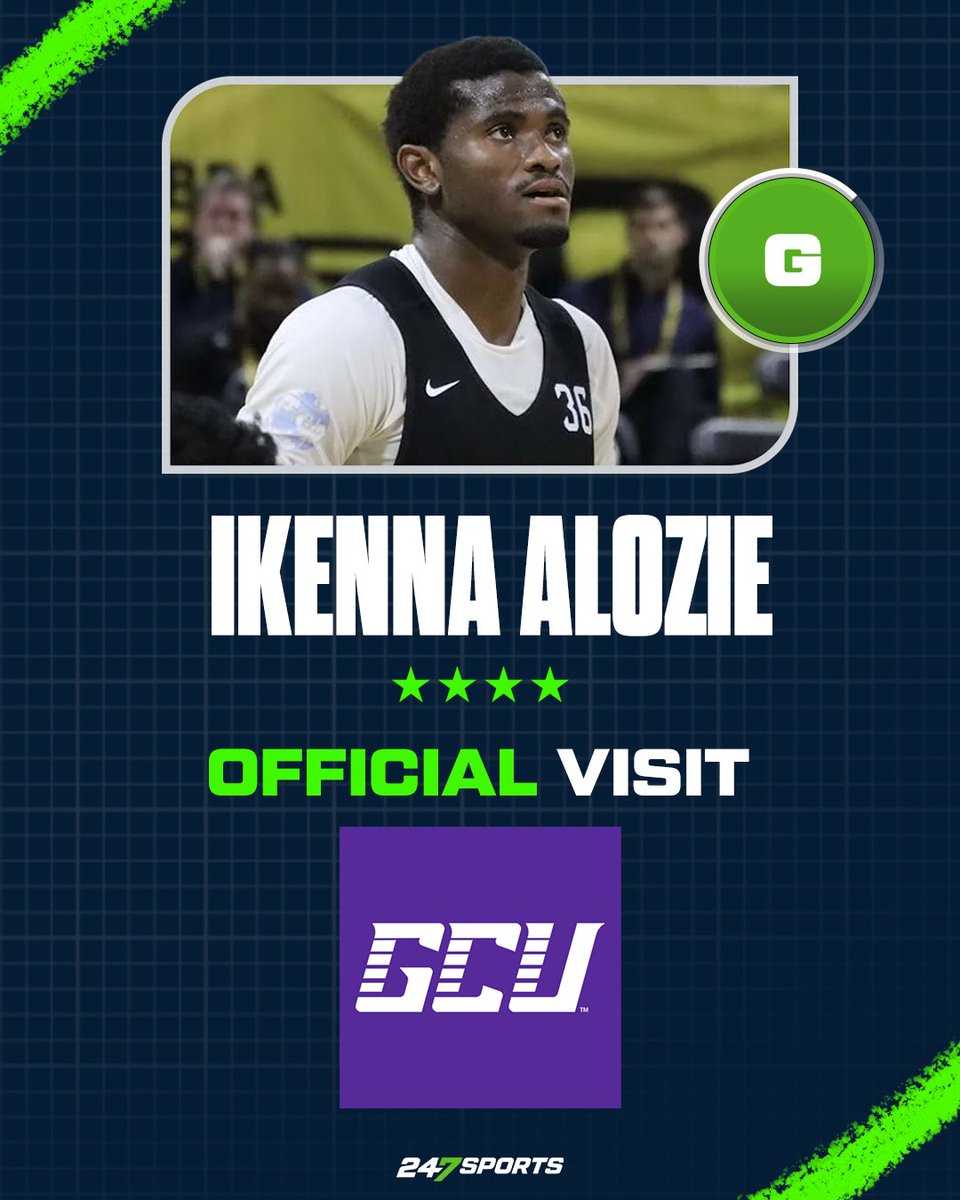 BJenkins247's tweet image. 𝗡𝗘𝗪𝗦: Ikenna Alozie, the No. 46 overall recruit in the national 2026 class, will take an official visit to Grand Canyon this Friday, a source tells @247Sports. 

Alozie has previously completed official visits to Alabama and Houston. 

𝐏𝐑𝐎𝐅𝐈𝐋𝐄 247sports.com/player/ikenna-…