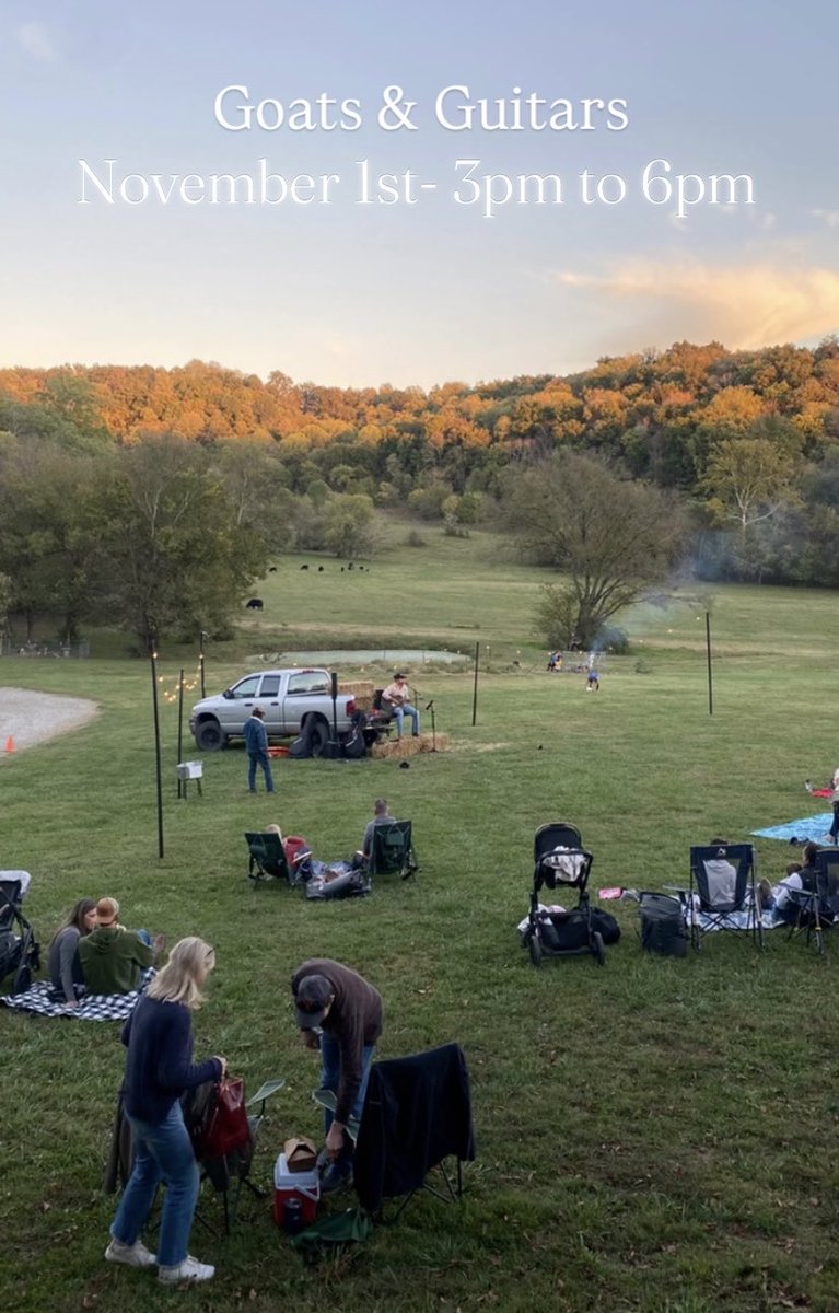 Have you ever cuddled baby goats and listened to live music on a farm? This Saturday is your last chance to make it happen. Goats &amp; Guitars 11.1.25 3pm to 6pm here on the farm.