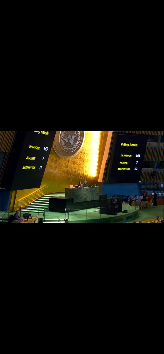 CubaSolidarity's tweet photo. Despite aggressive lobbying and threats from the US government the world overwhelmingly voted in support of Cuba’s motion calling for an end to the 64 year old US blockade for the 33rd year. 165 - 7, with 12 abstentions. #endtheusblockade https://t.co/ADZGGqTN2t