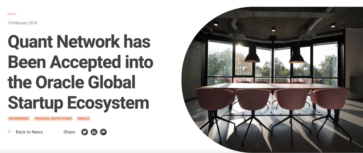 Tokenicer's tweet image. 2019
• Oracle adds Quant to Oracle Startup Program
2022
• Oracle certifies Overledger as OCI interoperability solution into DLT
2025
• Oracle's Digital Asset Platform = Overledger
• Oracle Nexus for banks built on SATP
Never forget where we started
$QNT