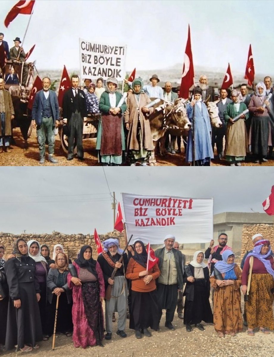 Şanlıurfa’da ünlü “Cumhuriyet” pozu yeniden canlandırıldı.