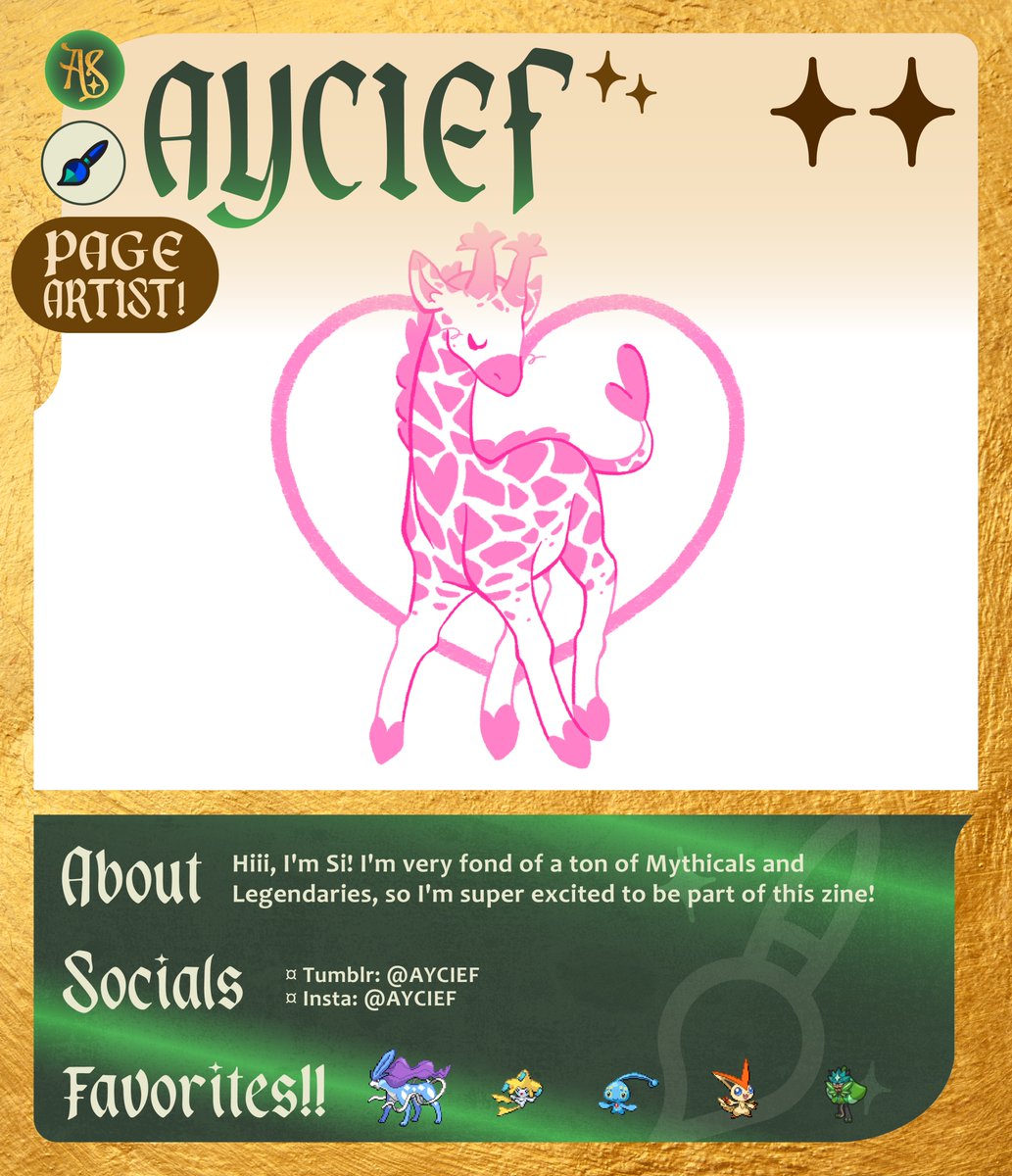 legendaryzine's tweet photo. 💚 CONTRIBUTOR SPOTLIGHT 💛

Meet one of our legendary page artists AYCIEF @aycief! AYCIEF will be working on a piece featuring Jirachi. ✨ https://t.co/1PQ9daZO0t