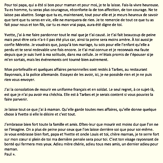 "Ne vivez pas avec le passé, voyez l'avenir et sachez vivre la vie et profitez-en pour tous ceux qui n'auront pu le faire. Ne les plaignez pas. Si leur mort est triste, ils seront heureux s'ils meurent en sachant que leur entourage est aussi fort qu'eux". 
tarbes.fr/wp-content/upl…