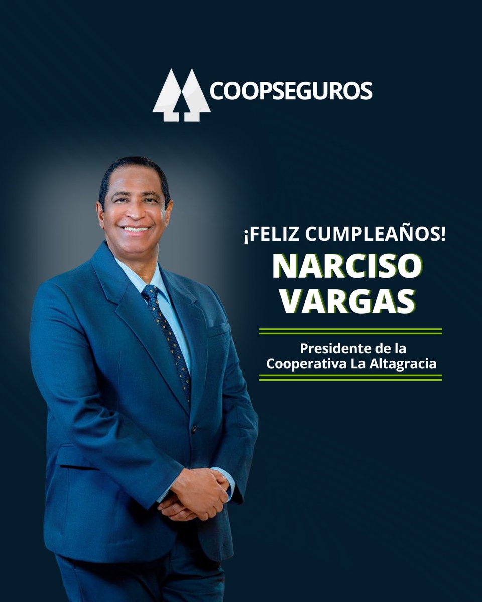Hoy celebramos a un líder comprometido y visionario, reconocido por su gran labor como presidente de la Cooperativa La Altagracia.

¡Que este nuevo año de vida esté lleno de salud, alegría y muchos logros más! 

#Coopseguros #Cumpleaños