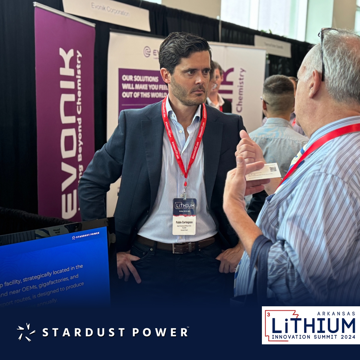 SDST_Power's tweet image. 🤝 Thanks to everyone who visited our booth at the Arkansas Lithium Innovation Summit in Little Rock! We enjoyed connecting with stakeholders and sharing our vision for a strong U.S. lithium supply chain.
#LithiumSummit #BatteryTech #CleanEnergy #CriticalMinerals #StardustPower