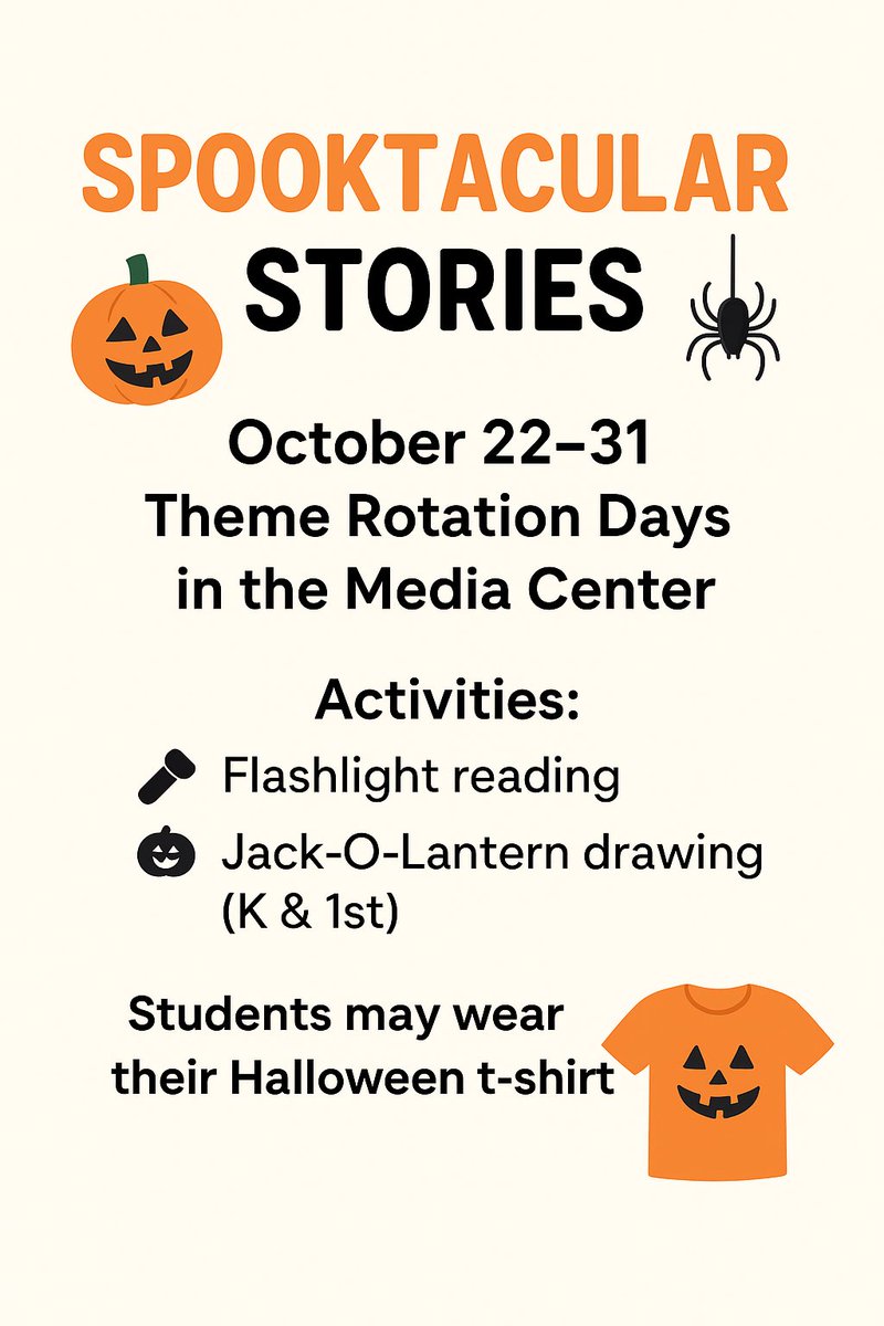 AngelaBrentHar1's tweet image. 👻✨ Our Bobcats lit up the Media Center during Spooktacular Stories Themed Days! From flashlight reading to pumpkin art, creativity &amp;amp; smiles were everywhere at Sunrise Park! 🎃📚🧡💛 @ShineonSPES @pbcsd @LibraryCurrent  @ssunshne  #SpooktacularFun @KristinMenschel @CCaldovino
