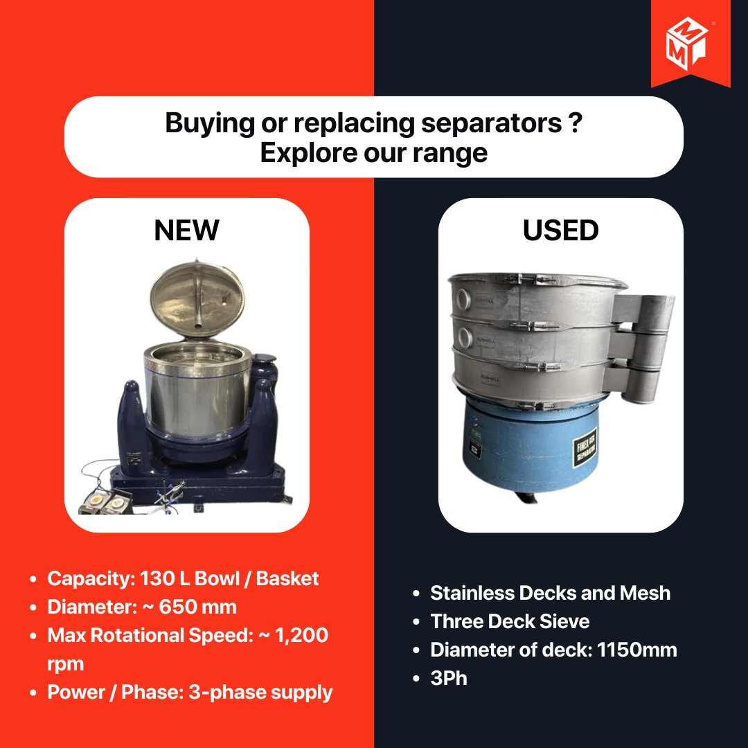 MMLive_Social's tweet image. Are you looking for Separators?
Machinery Masters has 10+ new and used separators available from leading UK and European brands.

📲 machinerymasterslive.com/collections/Se…

✅ Verified sellers
💬 Speak directly with sellers
⚙️ Hassle-free equipment discovery

#Separators #MachineryMasters…