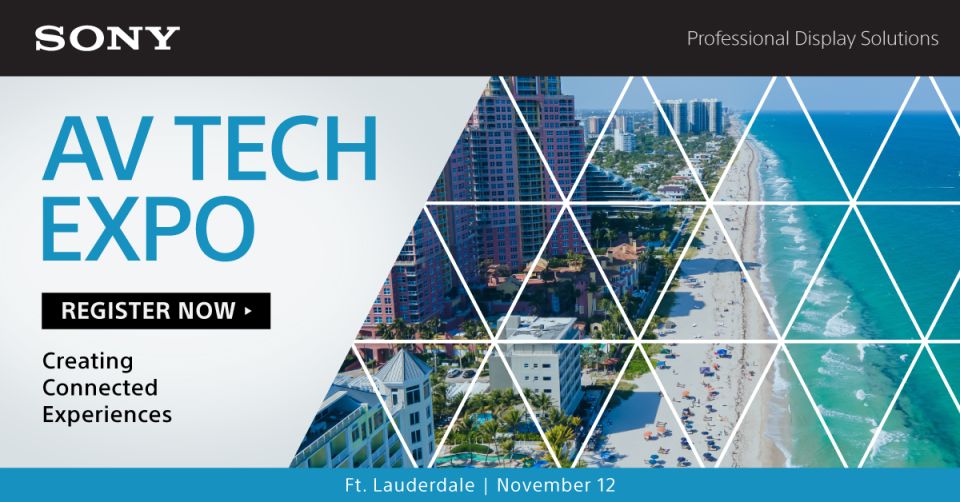 SonyProUSA's tweet image. We&apos;re gearing up for the next stop of our AV Tech Expo: Ft. Lauderdale! Sign up today to secure your spot for an exclusive preview of our 2026 display models and discover Sony’s newest #ProAV innovations and technology, designed for any application. bit.ly/4lwf4SD