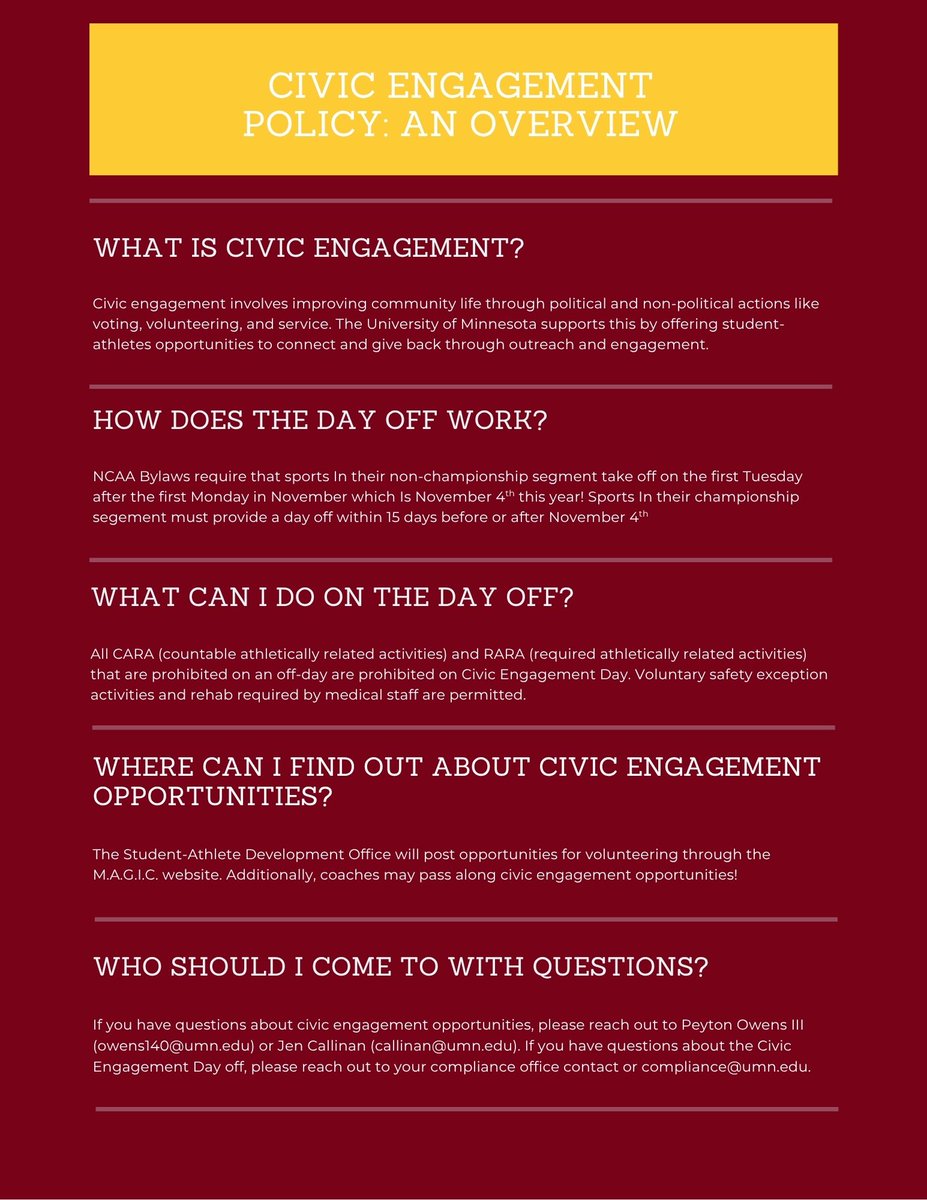 GopherGuardian's tweet image. November 4th is Civic Engagement Day!