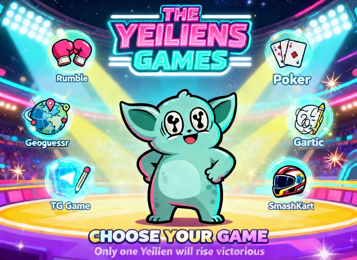 🛸 The Yeiliens Games: Season 2

Two weeks of nonstop challenges across Discord and Telegram.  Each week a Yeiliens NFT is up for grabs!

Each event earns you points. Points push you up the leaderboard, and every point becomes a raffle entry at the end of the week. The more you