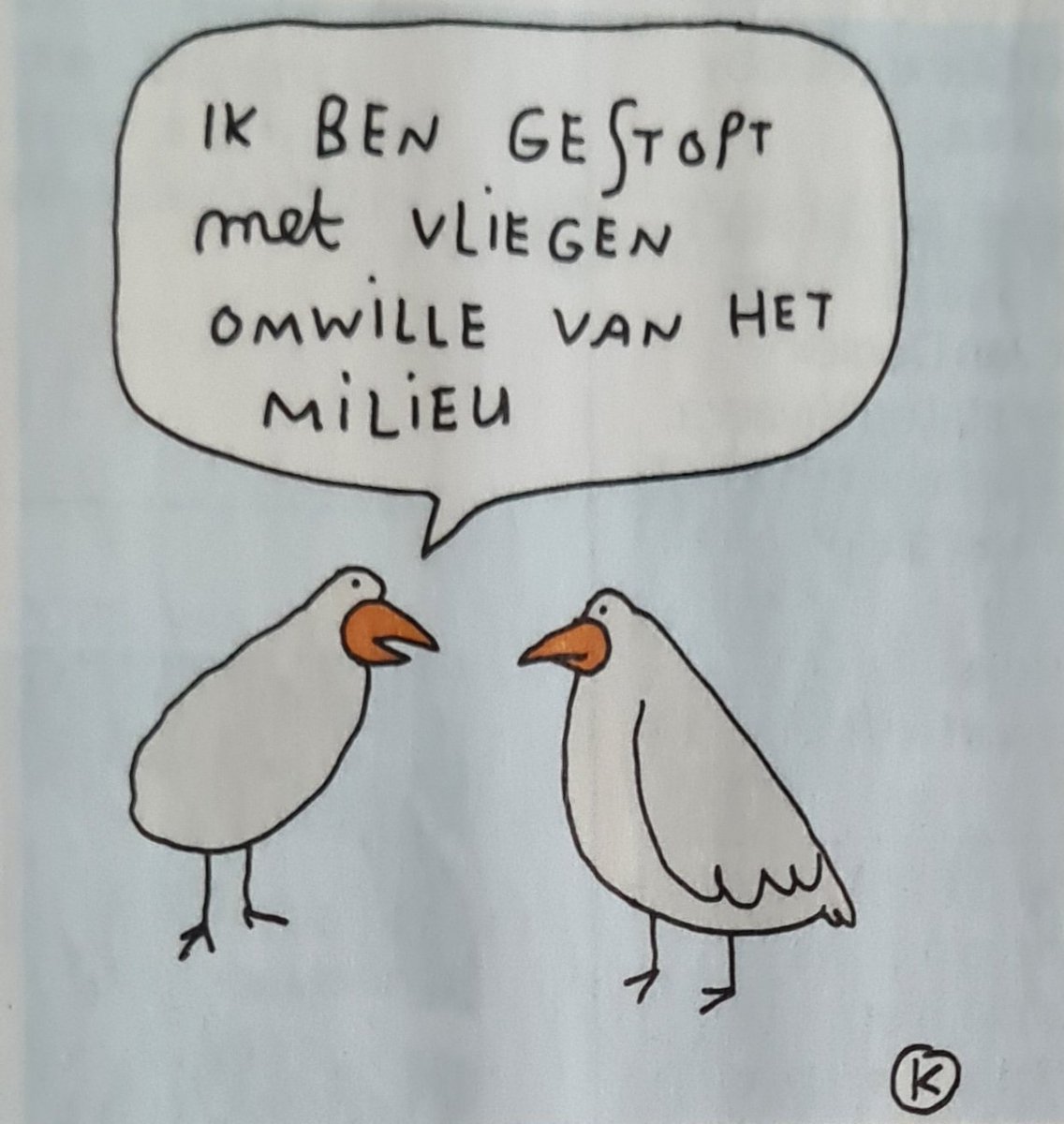 Schitterende #cartoon van #Kamagurka 
<a href="/LucZeebroek/">Kamagurka</a> voor <a href="/Humo/">humo</a>. 🙂