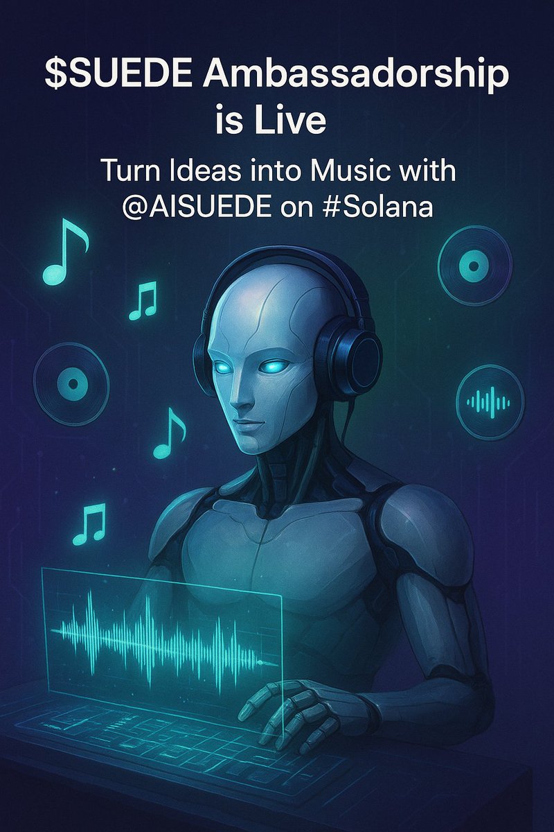 The $SUEDE Ambassadorship Program just went live and I already signed up.

The <a href="/AISUEDE/">Suede Labs</a> is a new AI project on #Solana blockhain and in partnership with <a href="/Chain_GPT/">ChainGPT</a> calling on all creative minds to generate and mint their imaginations as nfts

<a href="/Akolade200/">Akolade (Ø,G)</a> <a href="/Gabi__Gabi_/">Gabi</a> @P__signatur