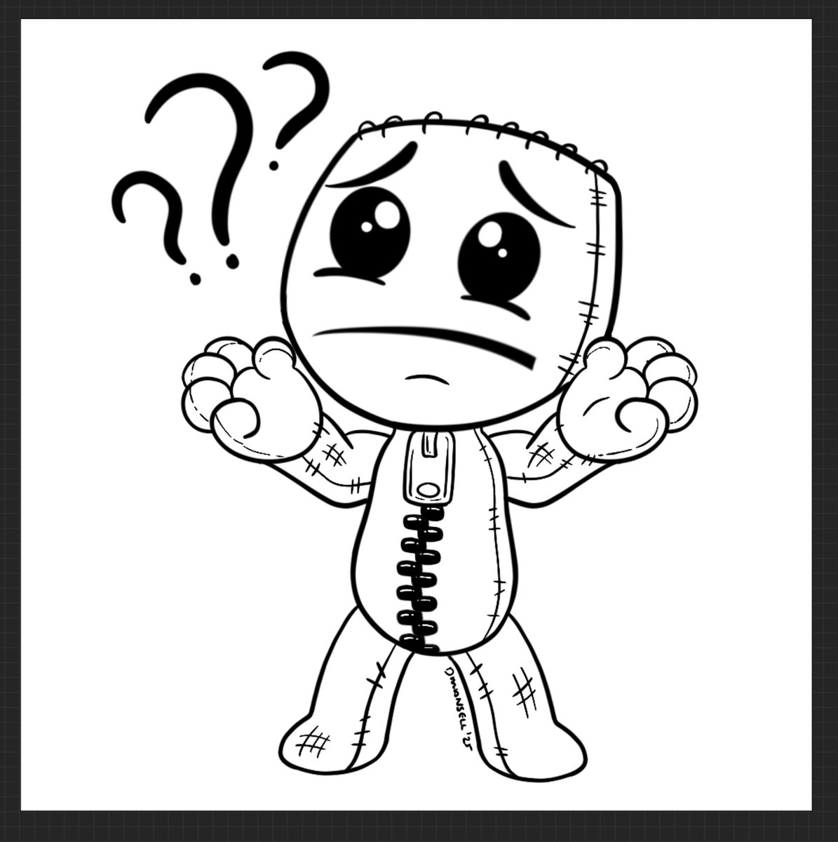 ColourMeFun's tweet image. Day 26: Puzzled

Sackboy is looking a little confused today.

#Inktober2025 #Intober2025Day26