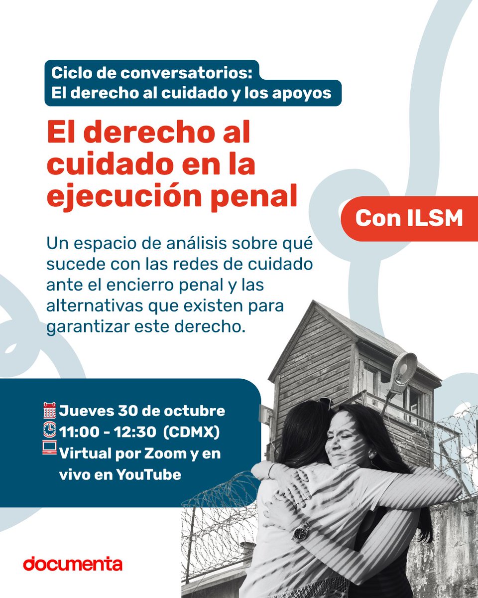 DocumentaAC's tweet photo. ¡Mañana! 
Por #DíaInternacionalDeLosCuidados no te pierdas esta reflexión que hace visibles los desafíos que la cárcel impone a las mujeres que se convierten en las cuidadoras principales del familiar privado de libertad. 

⏰11:00 AM (CDMX)
Registro: https://t.co/92vcKB0nUY https://t.co/5RXtKbe43c