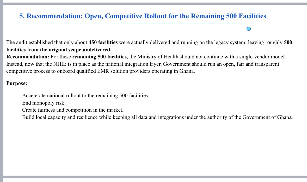 1. LHIMS was supposed to deliver 950. They only did 450. 
2. There is an emergency situation for the 450. Hospitals are now doing manual.  We need urgent solutions 
3. The remaining 500 and beyond will be opened up for competitive tendering.