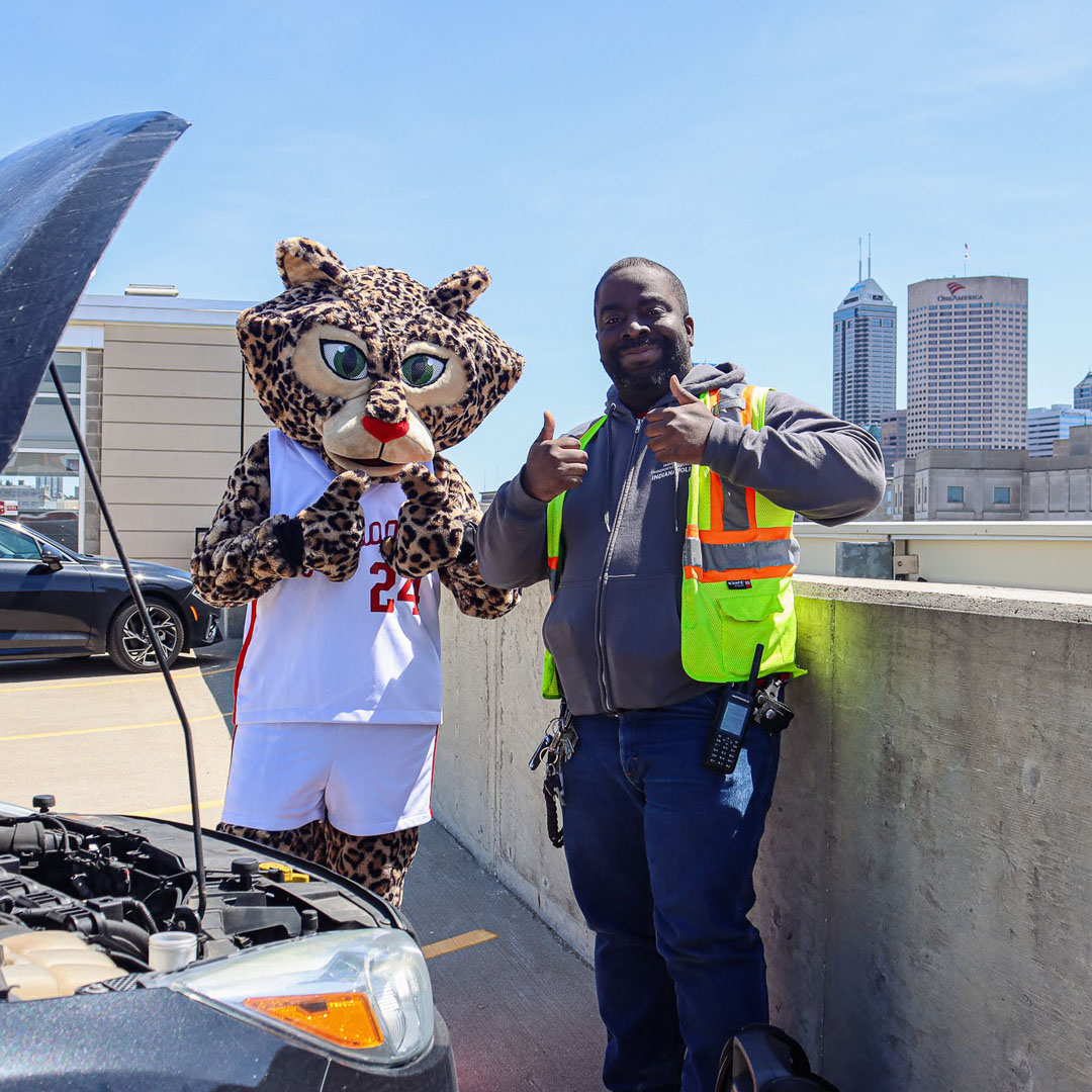 Our JagServices Team is here to help if you have car troubles on campus. 

Give us a call at 317-274-4232 Monday through Friday from 8 am - 10 pm.
