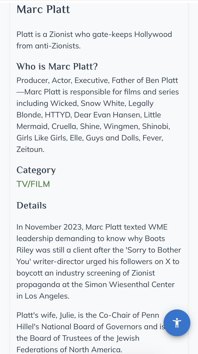 ultravlcz's tweet photo. marc patt (the producer of wicked) is literally a zionist. i don’t get why you all are shocked 😭 he’s also the same man who flew out to tell rachel zegler to delete her pro palestine tweets since he tries to keep hollywood anti-zionist

also don’t forget scooter braun https://t.co/mDiwRGd4xj