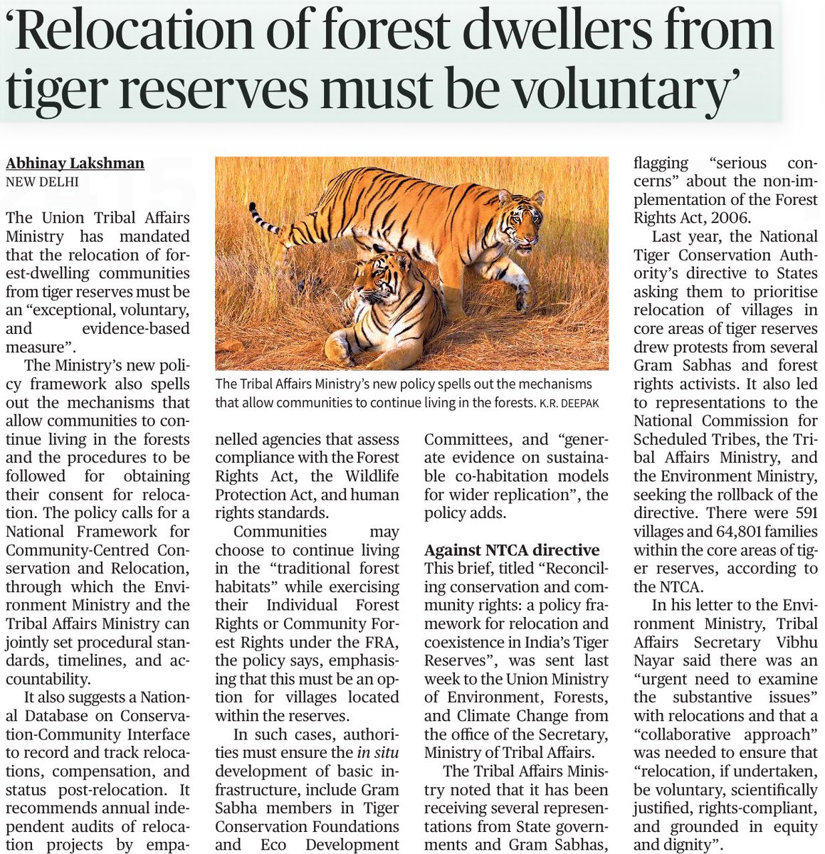 VaibhavBW's tweet photo. A question of the most vulnerable communities with hints of interpretation. Noteworthy difference in headline of print and online editions suggest different stories, yet it’s blissful that govt recognises that coexistence of man &amp; animal is plausible. https://t.co/dAnKw9xxZF