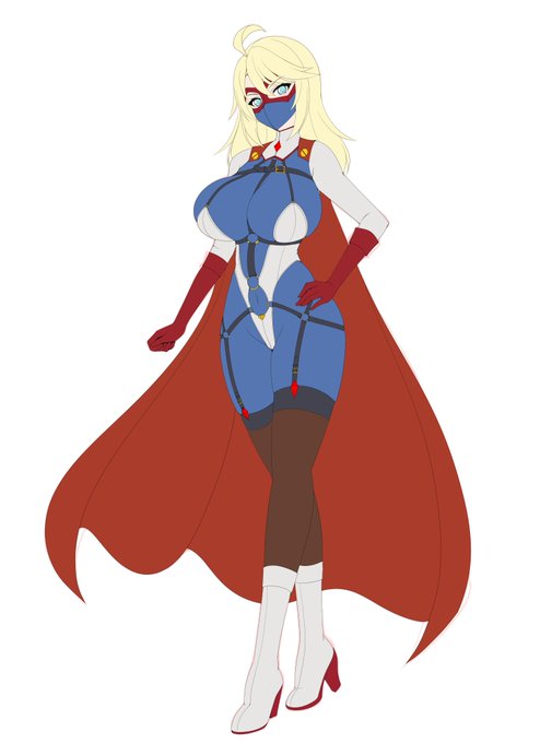 ぴっちりスーパーヒロインちゃんの下描きです! 