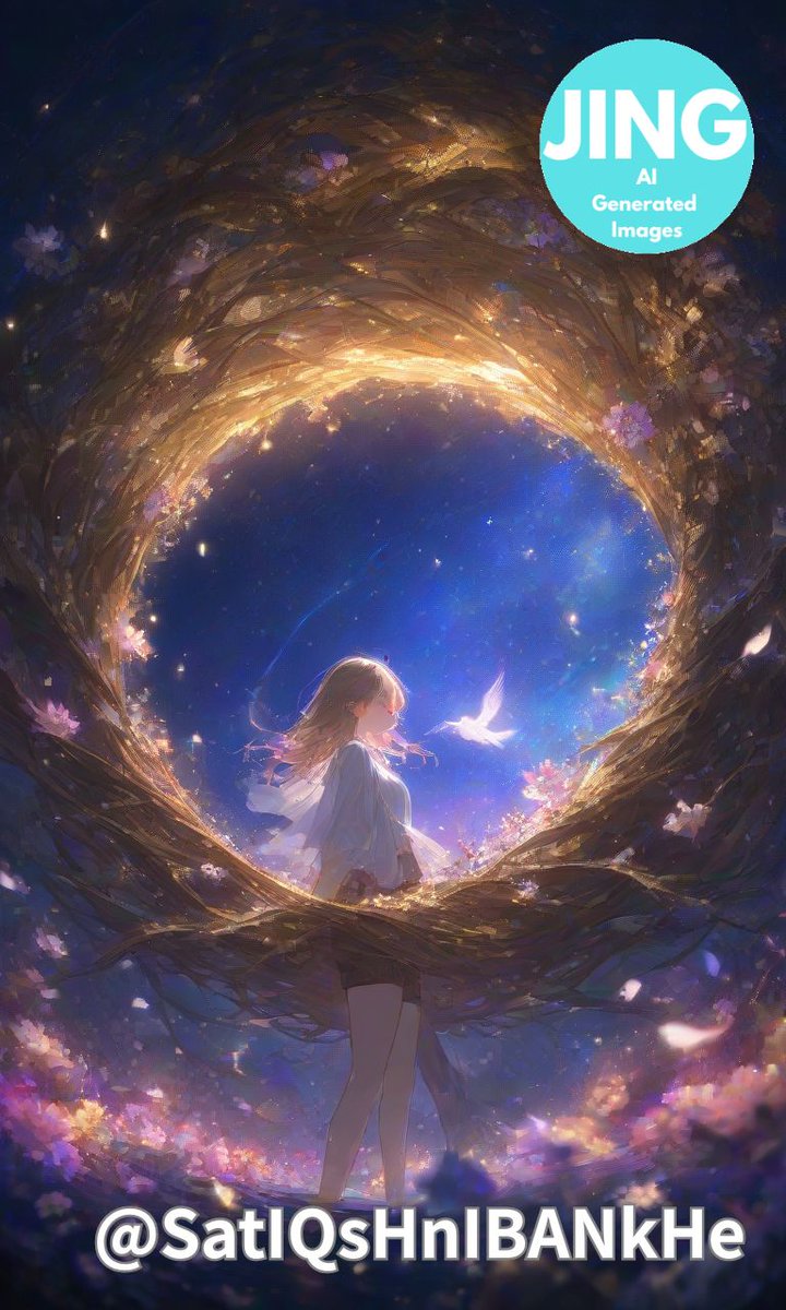 SatIQsHnIBANkHe's tweet photo. 「花輪と歩く少女」

#宇宙と花 #GalacticBloom #CosmicGirl #AIart #AstralBloom https://t.co/DWjJxXHhuR