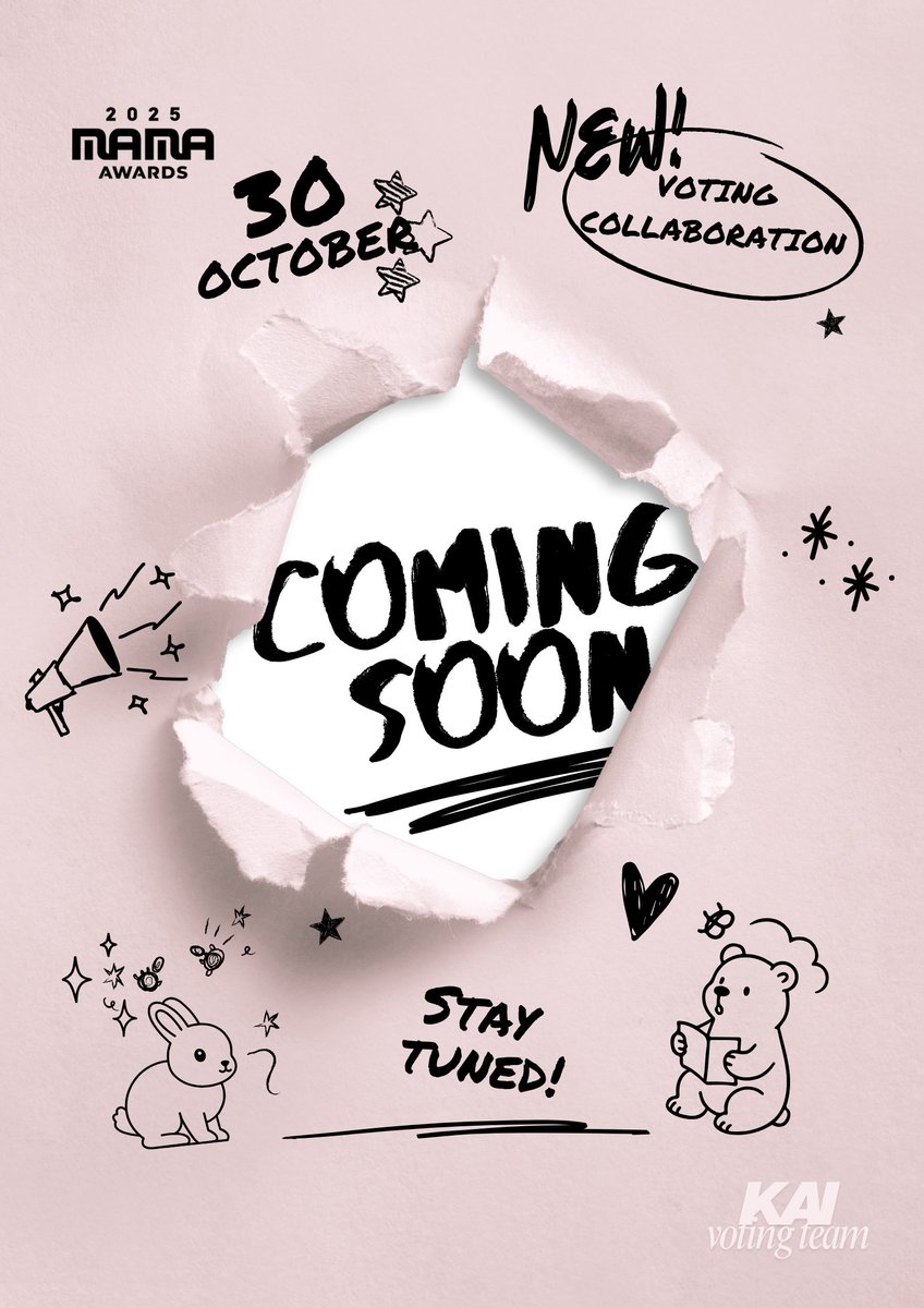 ARE YOUUU 🫵 READY FOR 2025MAMA 2nd VOTE?

✅ Get your device ready
✅ Join our group DM
✅ Stay tune for the new collab announcement

The next round will be even tougher. Let's keep on giving our best, push harder, and get #KAI his well deserved trophies!

Kaiting!! 🧸💛