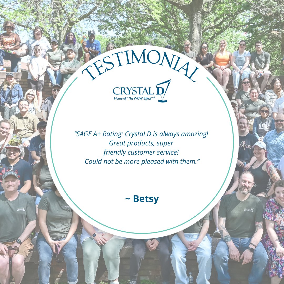 CrystalDFans's tweet photo. Betsy, you made our day! Thank you for the kind words about our team and our awards. We are speechless!

#CrystalDExperience #HomeoftheWowEffect https://t.co/BVxTT0wpjP