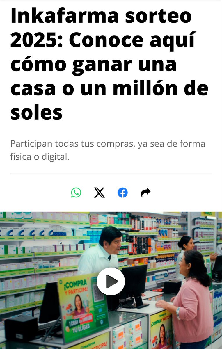 Ya me registré en el sorteo de Inkafarma, cada compra cuenta y cada S/10 suma, ojalá sea mi año de suerte