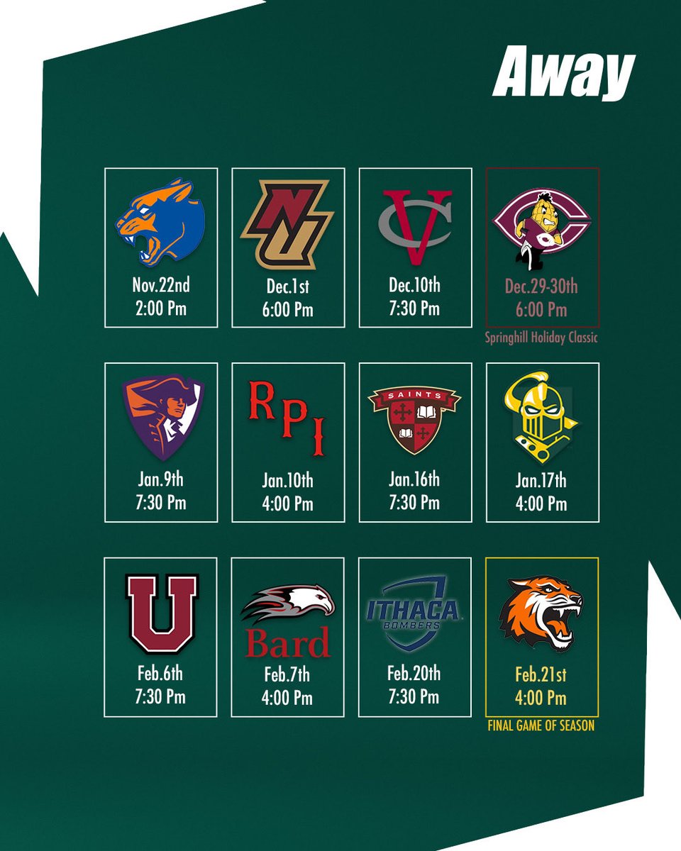 After two seasons of growth &amp; gained experience, this group is ready for a step up in class. The Non-League portion will prepare us for an always challenging Liberty League &amp; our conference schedule will prepare us for what we hope is a return to NCAA Tournament success.