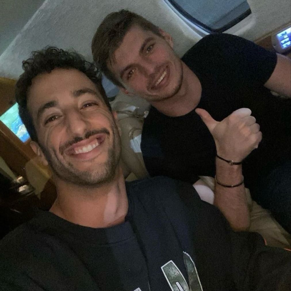 Max with his wife 😐       Max with Daniel 😁