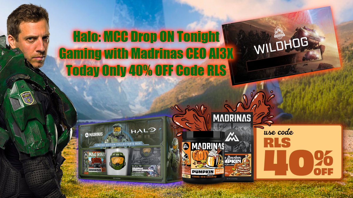Today only, save up to 40% OFF with code RLS over at <a href="/MADRINAS/">MADRINAS</a> 🫡

Halo: MCC Drop ON tonight as well. I'll be teaming up with Madrinas CEO <a href="/AL3XDAVIS/">AL3X</a> who is no stranger to Halo! 

💠Wild Hog Nameplate
🔗twitch.tv/RealLifeSpartan
🔗madrinas.com