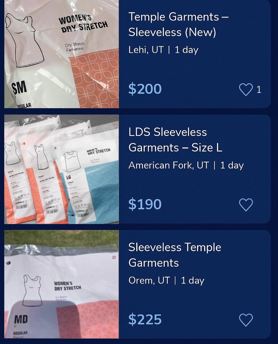 DeseretPews's tweet image. Faith Meets Free Market as “Skip-the-Line” Listings Flood KSL and New Garments Resell for Huge Markups