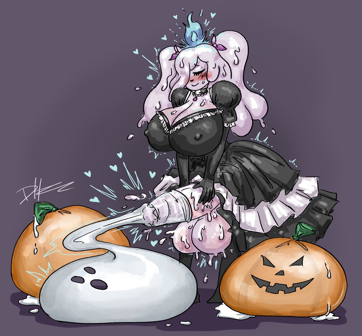 Yet another amazing commission from my good artist friend, this time looks like my Litwick OC Chandelle is getting some goodies ready to give out on Halloween~

Make sure to give her house a visit~