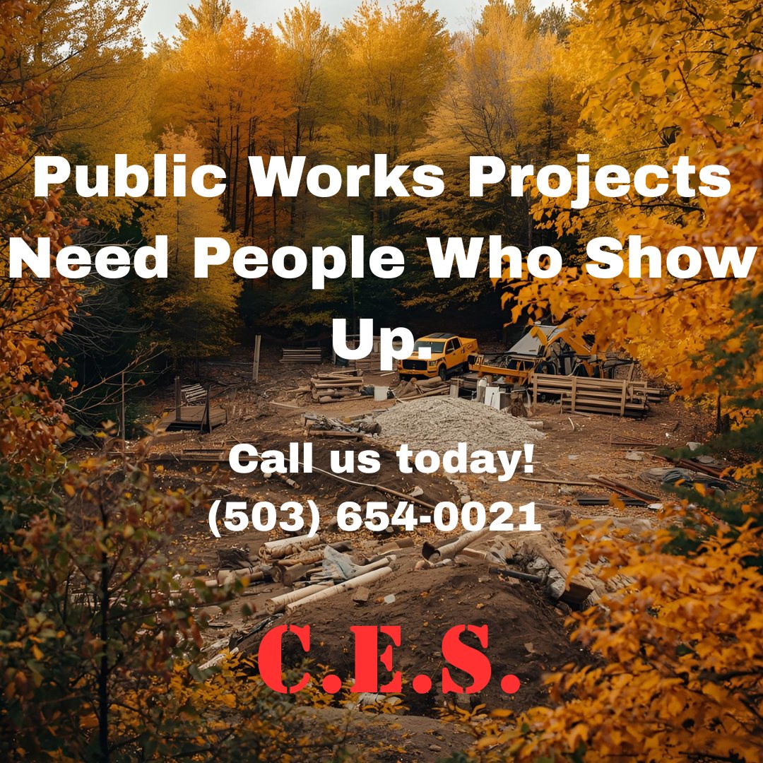 ces_workzone's tweet image. Skilled, pre-screened tradespeople ready for your public works projects. Need to speed up or fill key roles? C.E.S. can help! 
💡 Ask about 10% off your first job order. 
📞 503-654-0021 | 📧 info@cesworkzone.com  
🌐 Visit: cesworkzone.com