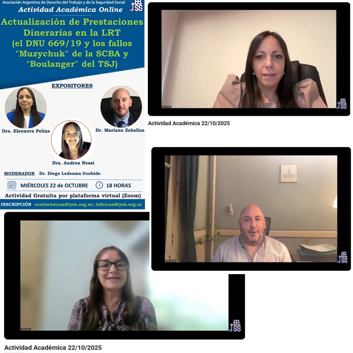 🎥 Ya disponible el video completo de nuestra actividad académica
📚 “Actualización de Prestaciones Dinerarias en la LRT (el DNU 669/19 y los fallos “Muzychuk” de la SCBA y “Boulanger” del TSJ)”
🔗 Podés ver la grabación en el siguiente enlace:
👉 youtu.be/-66OBg6TG-w