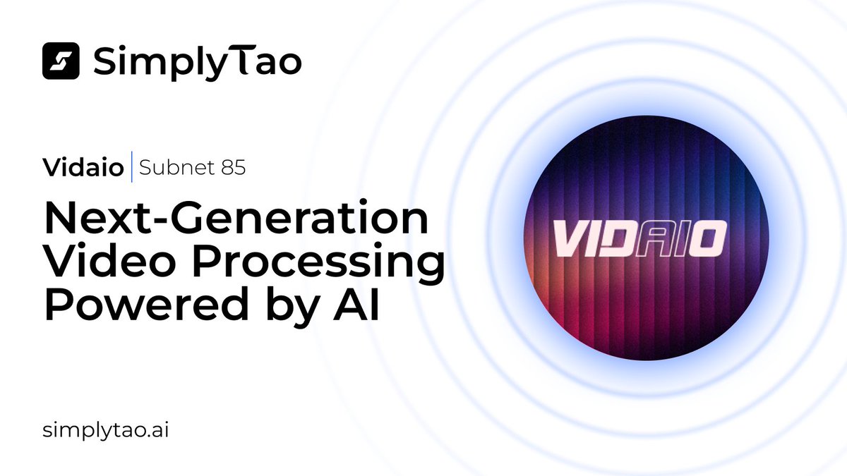 simplytao_'s tweet image. 🆂 Your Simple Guide to Subnet 85 - Vidaio @vidaio_
🔹 What is Vidaio?
🔹 How does it work?
🔹 Who’s behind it?
Everything in one thread 👇