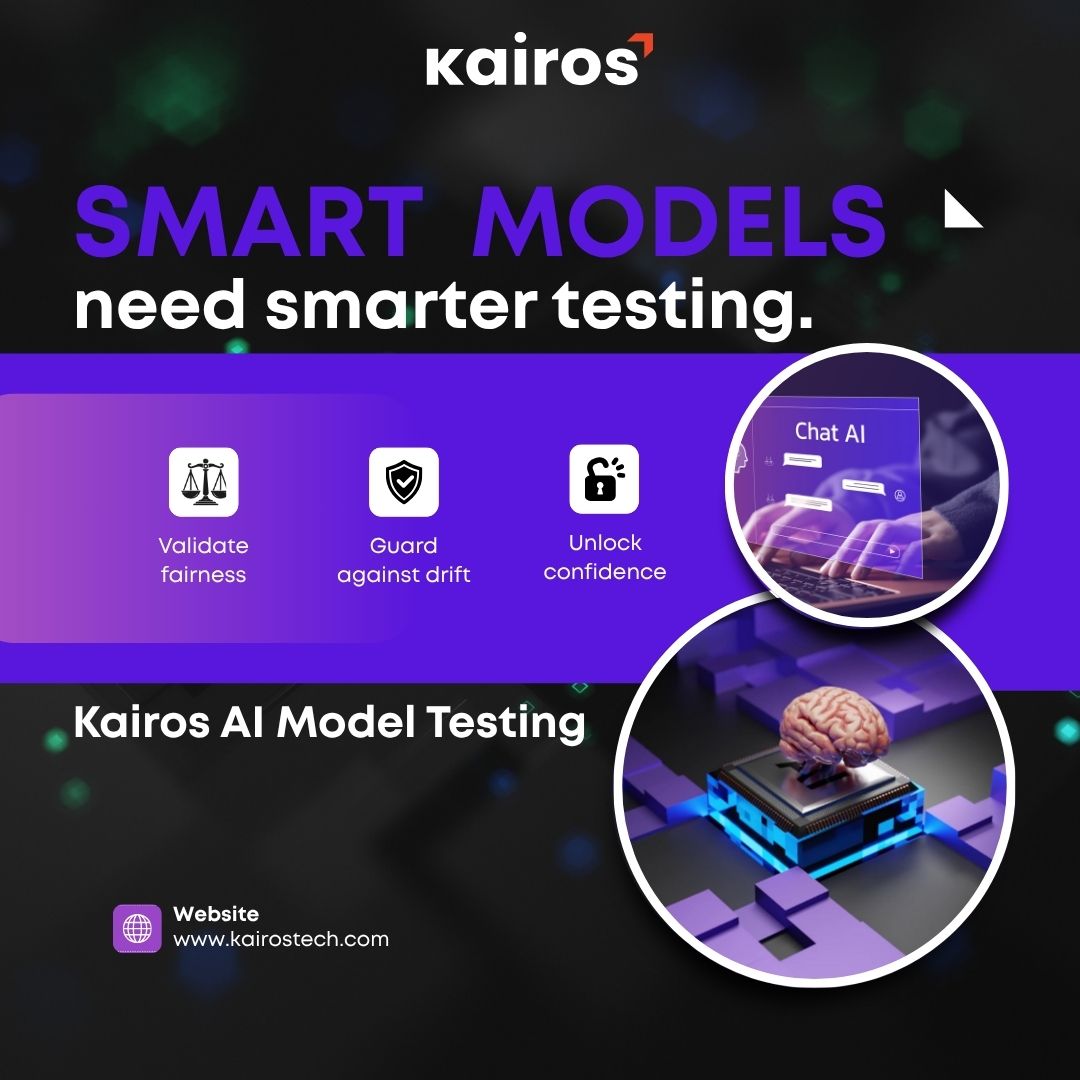 AI models aren’t just tools, They’re decision-makers. As they evolve, so must testing. From fairness to drift, trust depends on lifecycle-based testing. 

At Kairos, we build AI you can trust. kairostech.com/ai-model-testi…

#AIModelTesting #ResponsibleAI #kairostech