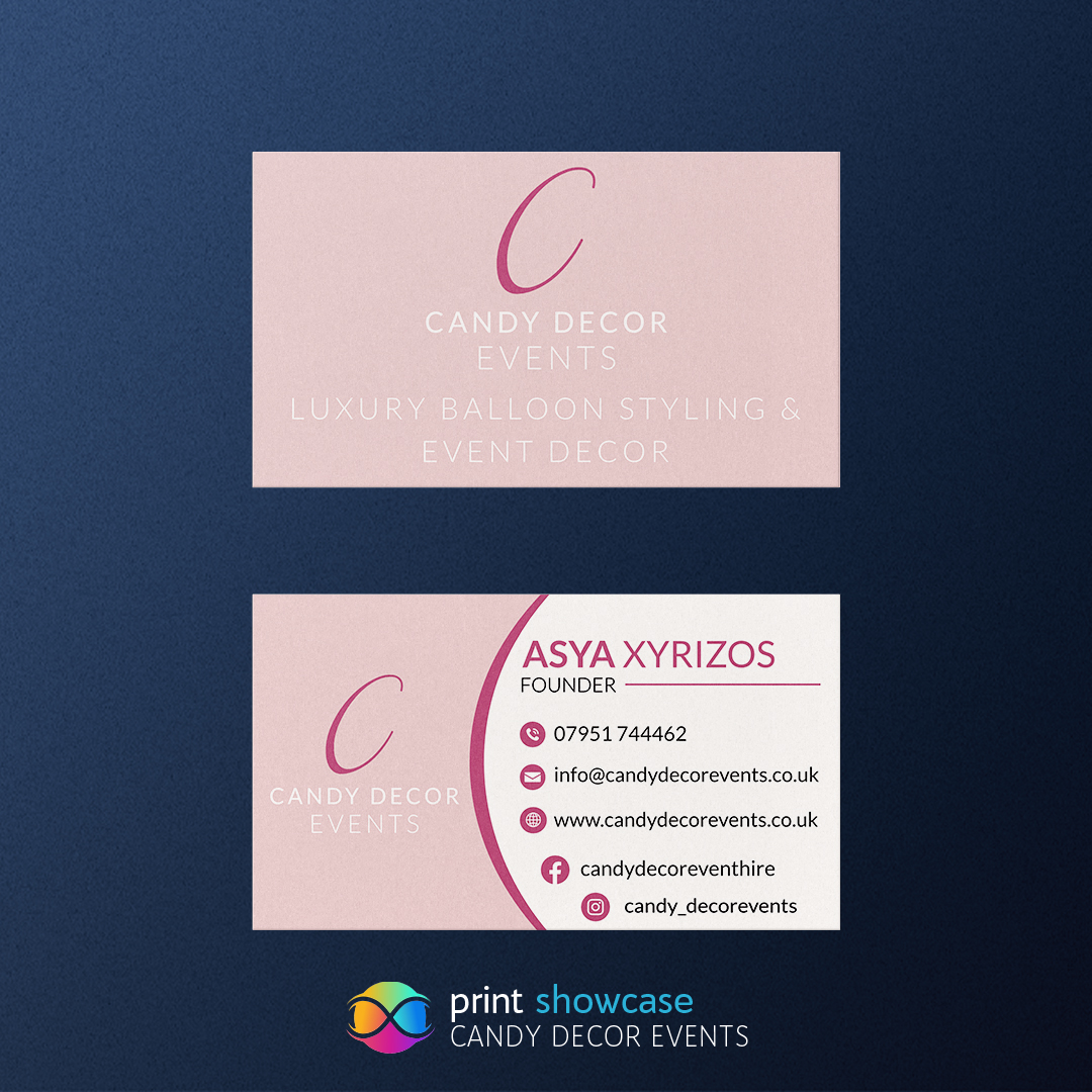 InfinityMDesign's tweet photo. These elegant business cards were designed for Candy Decor Events, a luxury balloon styling and event décor brand known for creating unforgettable celebrations. https://t.co/fJg3f2DqLH