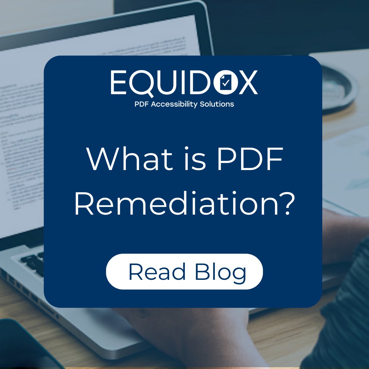 Equidox_A11y's tweet image. How do you make PDFs "compliant"? You'll need to make them accessible, and that requires PDF remediation. Learn more about PDF remediation in our blog. hubs.la/Q03LyVqs0
#atty #accessibility #inclusion #Compliance #PDF #UX #PDFAccessibility #DigitalAccessibility #a11y