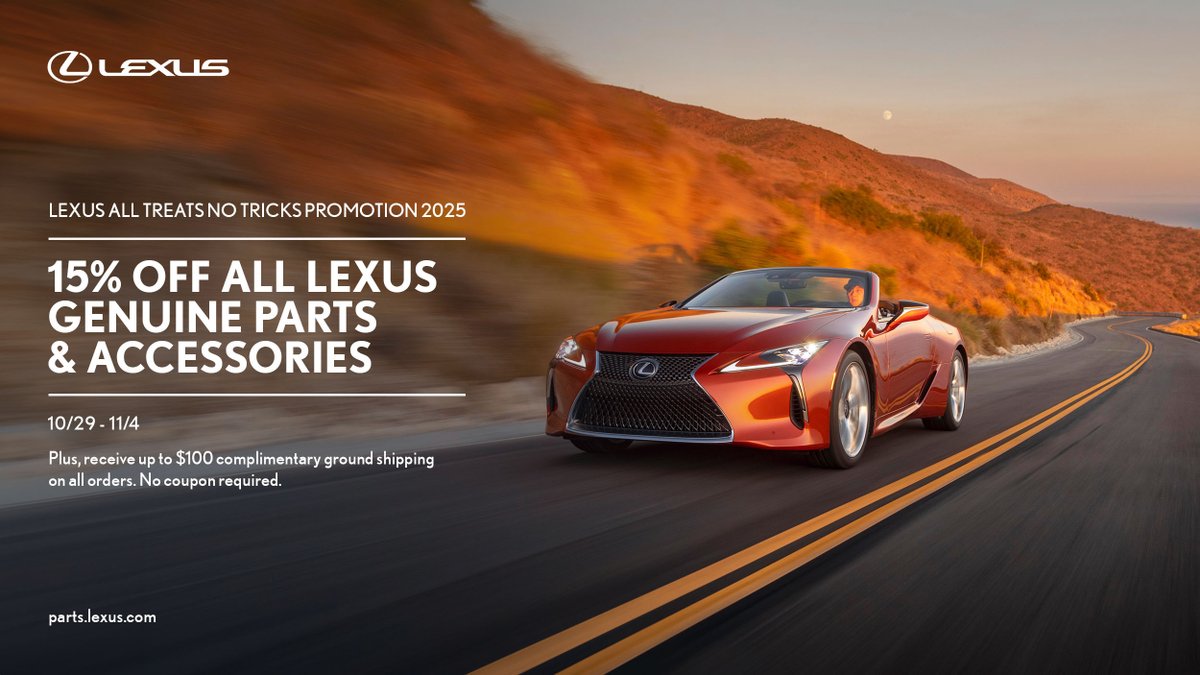 LexusSanDiego's tweet image. Trick or Treat? Save on Genuine Lexus Parts and Accessories! #LexusSanDiego #Lexus