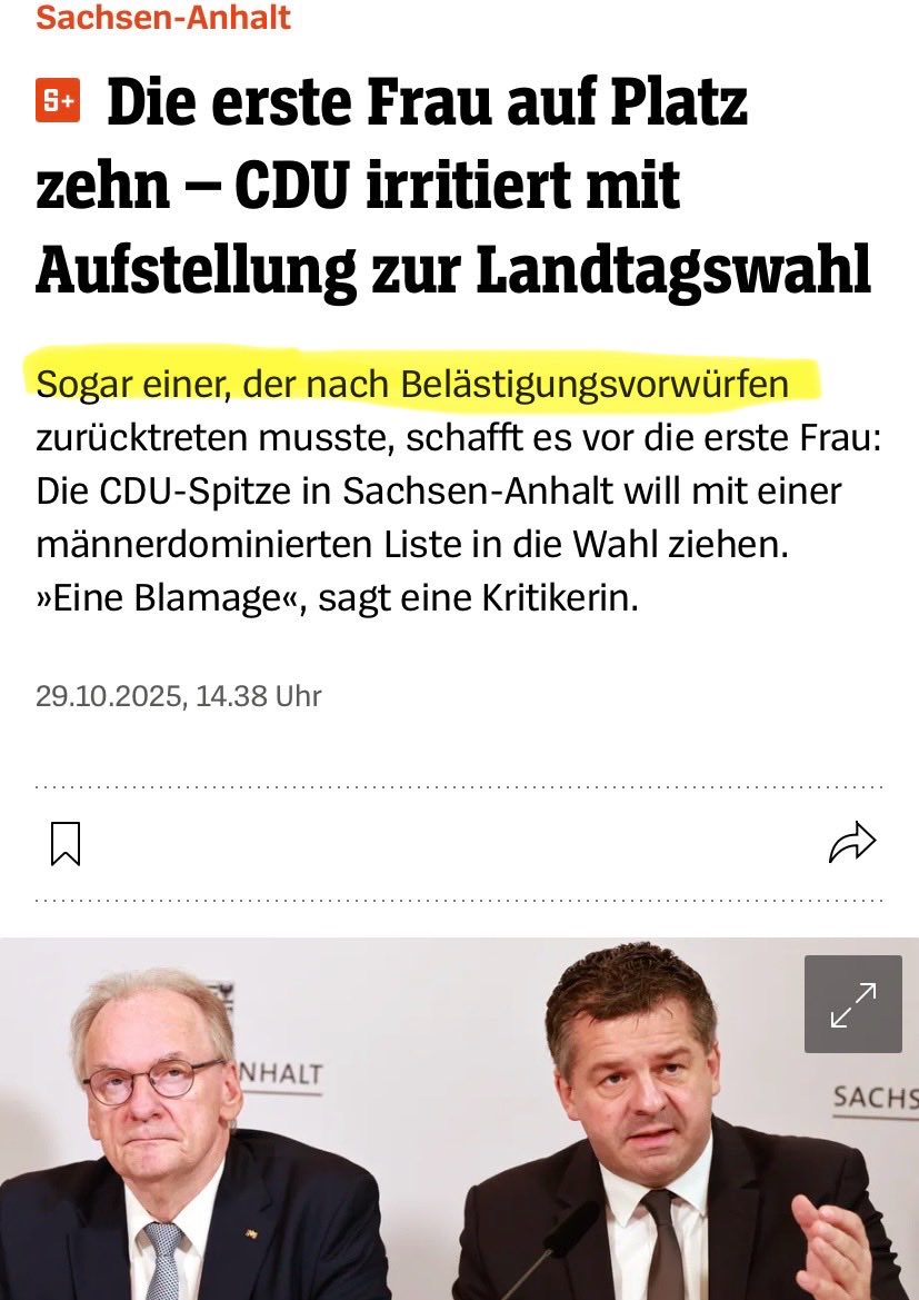 Chillmaldeinenuggets (@mitdipp) on Twitter photo #Töchter zurück an den Herd, ihre #CDU 
„Dem Vernehmen nach ist die erste Frau auf Listenplatz zehn vorgesehen. Auch dahinter wird es nicht viel weiblicher, die nächsten Frauen folgen auf den Plätzen 16 und 19. Somit finden sich unter den ersten 20 Listenplätzen nur drei Frauen“ #Töchter zurück an den Herd, ihre #CDU 
„Dem Vernehmen nach ist die erste Frau auf Listenplatz zehn vorgesehen. Auch dahinter wird es nicht viel weiblicher, die nächsten Frauen folgen auf den Plätzen 16 und 19. Somit finden sich unter den ersten 20 Listenplätzen nur drei Frauen“