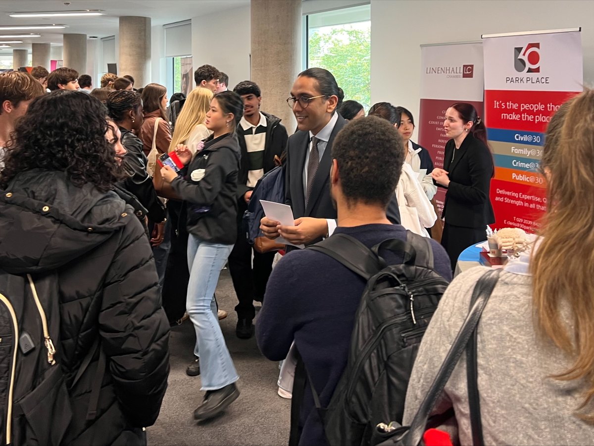 Standing room only at the Cardiff University Law Fair! 🎓 Great to see so much interest in chambers life at 30 Park Place and to meet so many enthusiastic future barristers.

Applications for pupillage open 5th January 2026, and applications for mini-pupillages February 2026.