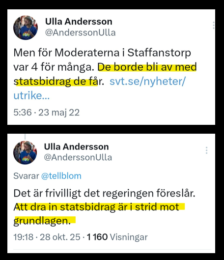 Ja jösses, här pratar vi falskhet, kritik igår, fullt möjligt enligt Ulla själv 2022... <a href="/AnderssonUlla/">Ulla Andersson</a> 

Vänstern saknar alla skrupler när det gäller att sprida hat och lögner.