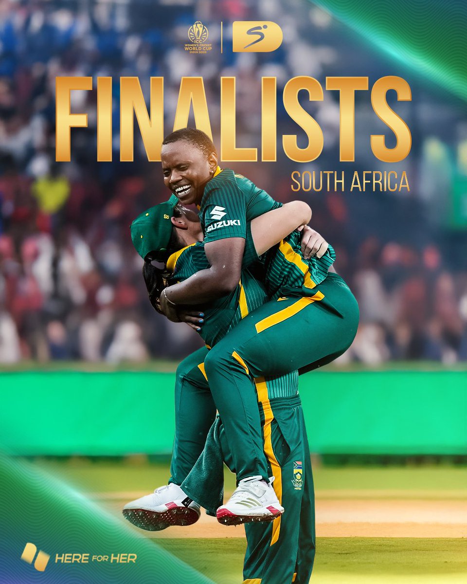 𝐒𝐎𝐔𝐓𝐇 𝐀𝐅𝐑𝐈𝐂𝐀 𝐀𝐑𝐄 𝐖𝐎𝐑𝐋𝐃 𝐂𝐔𝐏 𝐅𝐈𝐍𝐀𝐋𝐈𝐒𝐓𝐒 🇿🇦🏆

#HereForHer | #SSCricket | #CWC25