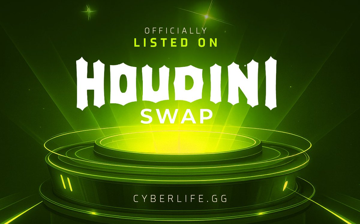 cyberlifegg's tweet photo. $LIFE is now officially listed on @HoudiniSwap!

Thank you to our trusted privacy platform and advanced aggregator for providing the most seamless and secure trading experience.

🔁 Trade now: https://t.co/K1YII0Joh1 https://t.co/x5XE5MRgIN