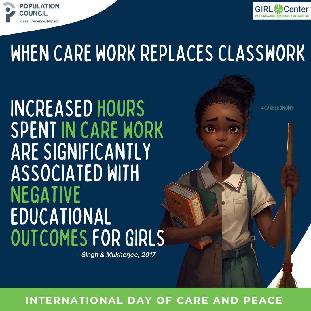 GIRLCenterPC's tweet photo. Unequal care responsibilities start early—and shape girls’ futures.
Recognizing and redistributing unpaid care isn’t just fair policy, it’s smart policy.
#InternationalDayOfCare #CareEconomy #GirlsAndCare https://t.co/coVU1mxt9E