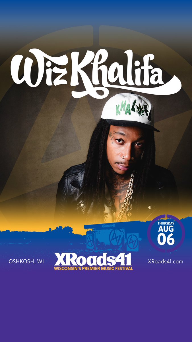 JUST ANNOUNCED!! <a href="/wizkhalifa/">Wiz Khalifa</a> is heading to Oshkosh, WI for <a href="/xroads41/">xroads41</a> on August 6, 2026 🗓️🔥

Ticket info here - xroads41.com/tickets