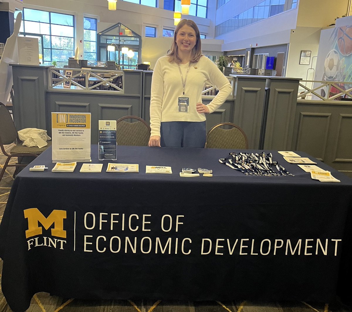 🚀 Exciting to connect at the 2025 Michigan CRA Conference! 
The [IN] Innovation Incubator supports innovation &amp; funding in a changing world — offering no-cost business services to <a href="/UMFlint/">University of Michigan-Flint</a> students, faculty &amp; our community
 Learn more: ncuster@umich.edu
#Innovation #Startups
